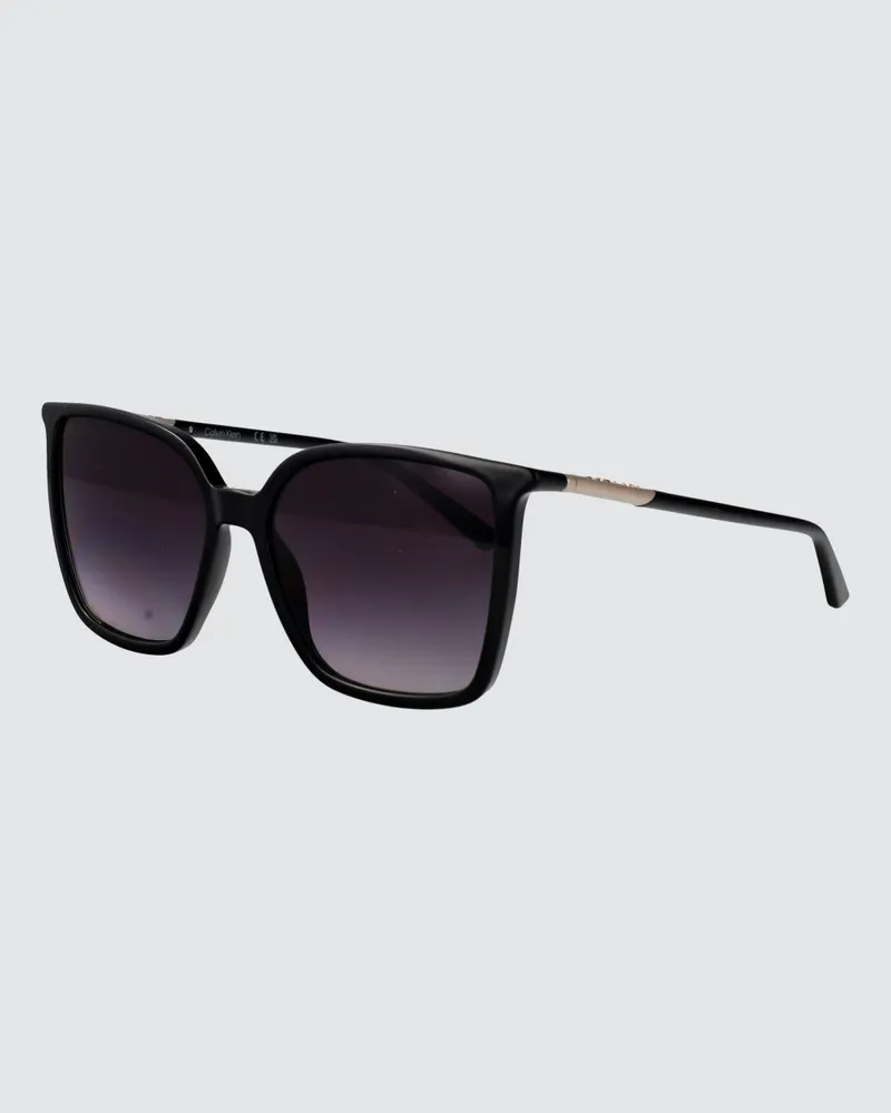 Calvin Klein Cat-Eye-Sonnenbrille aus Acetat mit Schriftzug-Logo Schwarz