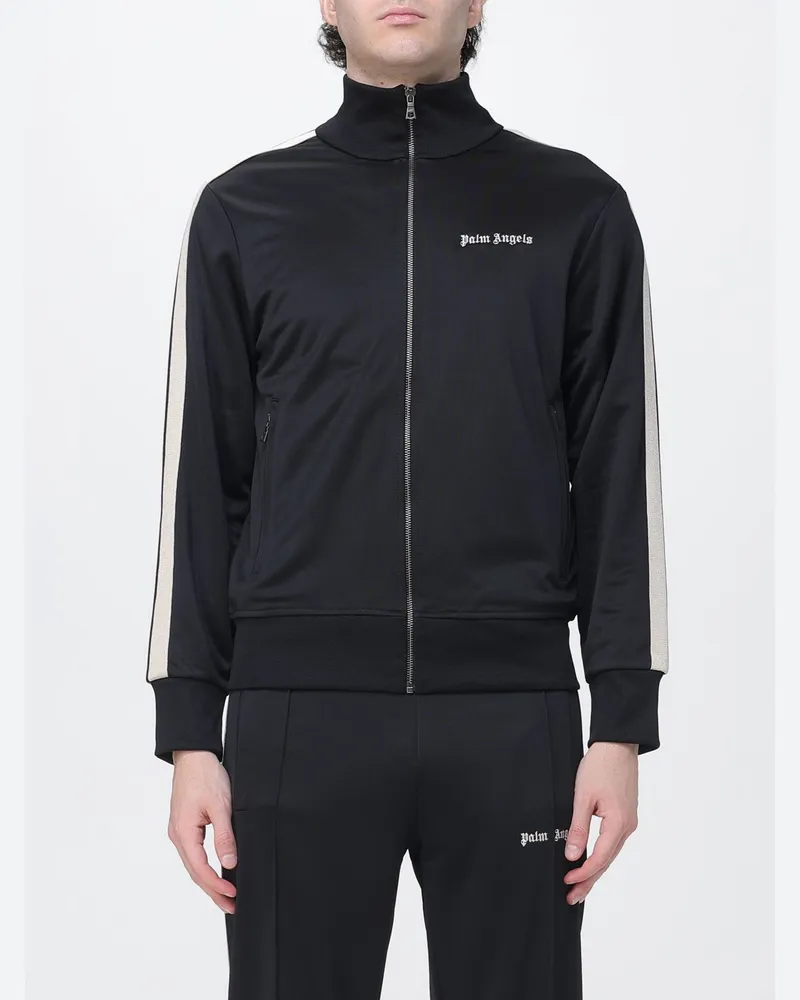 Palm Angels Reißverschluss-Sweatshirt aus Funktionsstoff mit hohem Kragen Schwarz