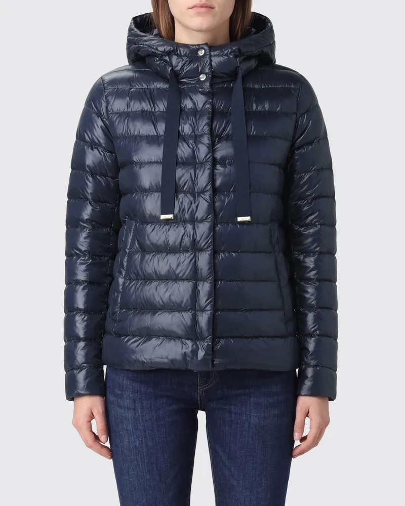 Herno Kurze gesteppte Daunenjacke aus ultraleichtem Nylon von mit Kapuze Navy