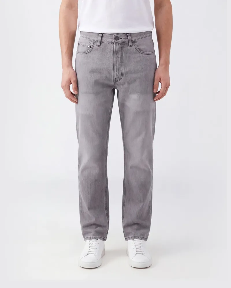 Haikure Tokyo Straight-Leg Jeans mit mittlerer Leibhöhe aus Baumwolldenim Grau