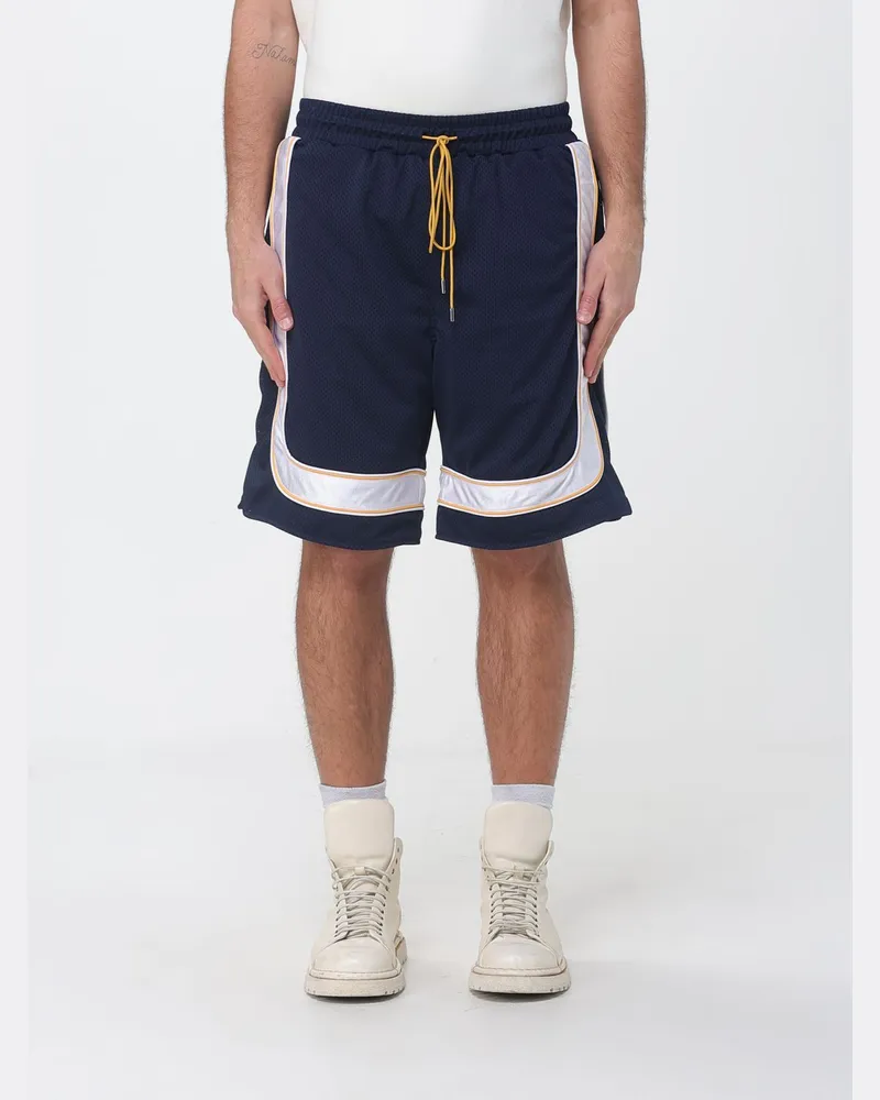 RHUDE Zweifarbige Sportshorts aus Polyester mit Seitenstreifen Blau