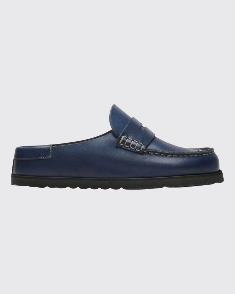 Birkenstock 1774 Naples Pantoletten aus Glattleder mit offener Ferse Blau