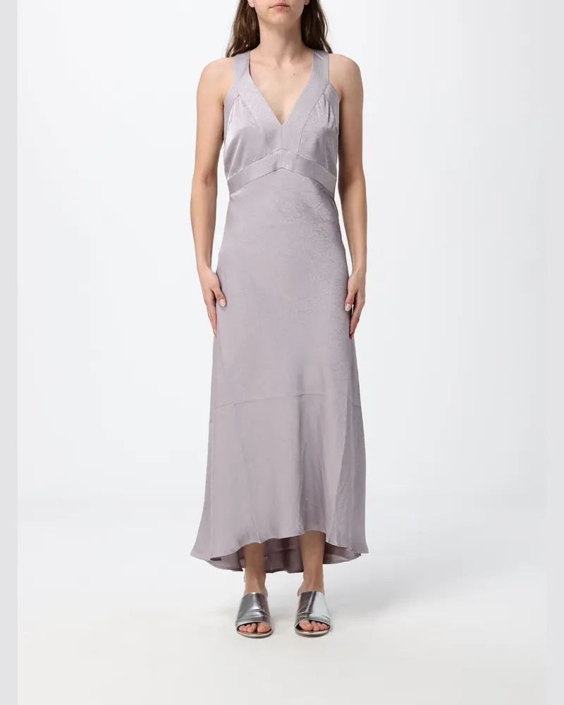 HUGO BOSS Langes Crêpe-Kleid Grau