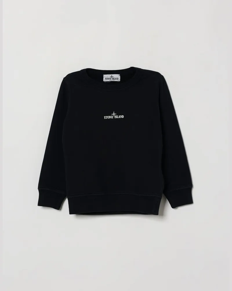 Stone Island Rundhals-Sweatshirt für Jungen aus Baumwolle mit Rückenlogo Navy