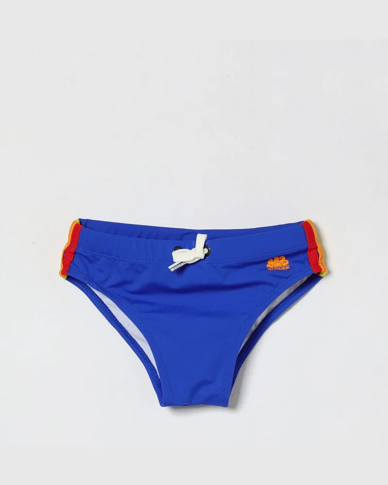 Sundek Badeslip für Jungen aus Polyester mit Monogramm und Kordelzug Royal