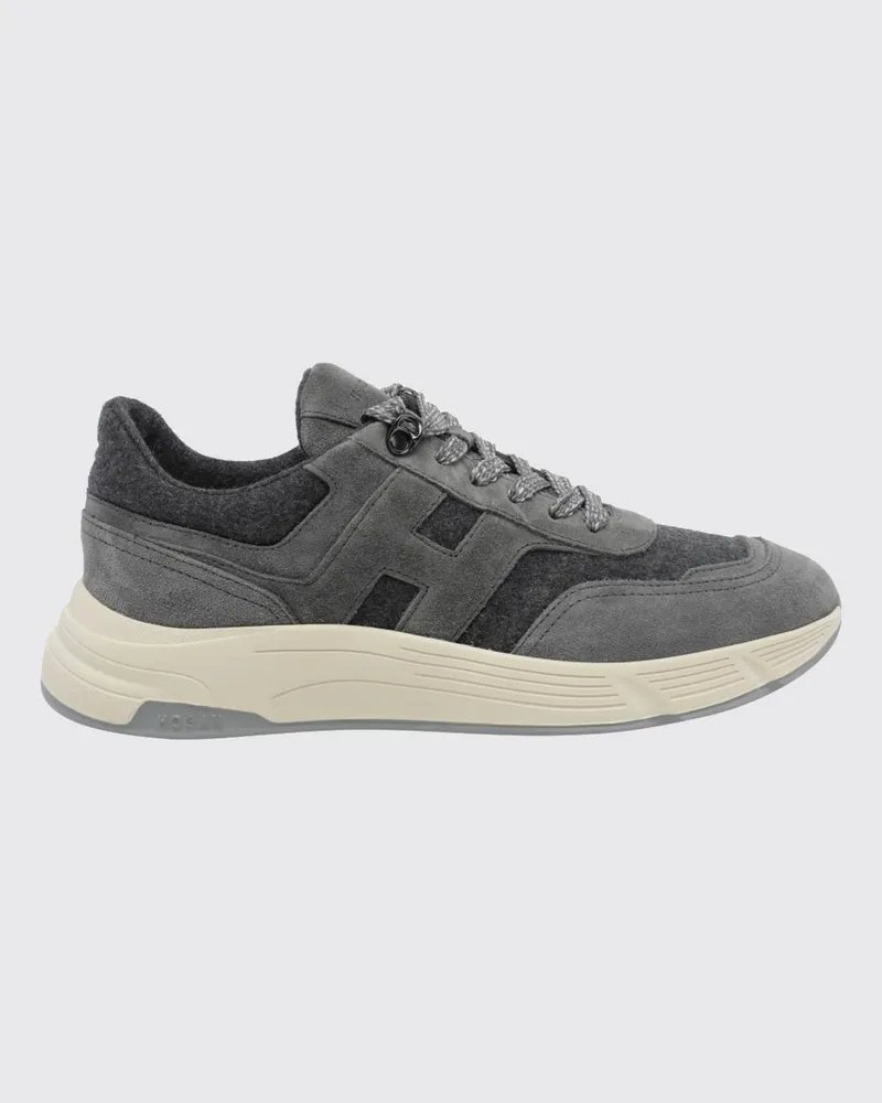 Hogan Hyperlight Sneaker aus Wollmischung und Wildleder mit seitlichem H-Logo Grau