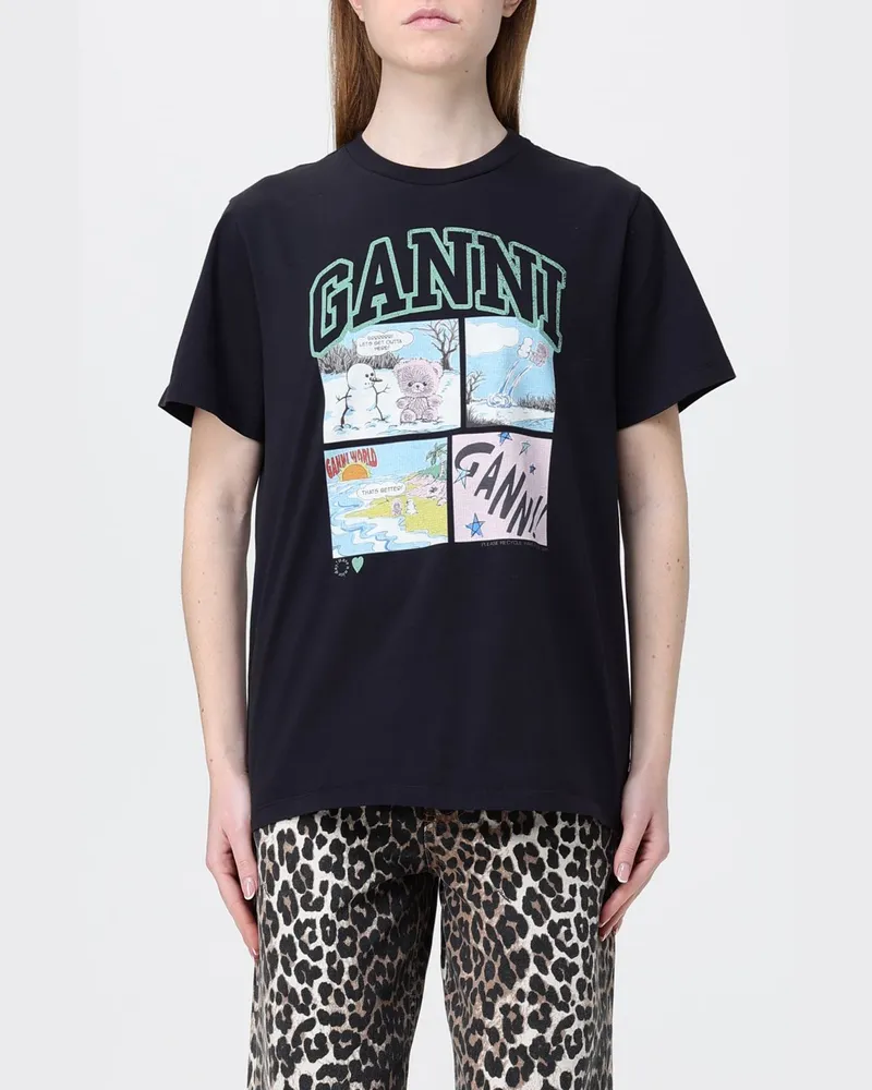 Ganni T-shirt damen Schwarz