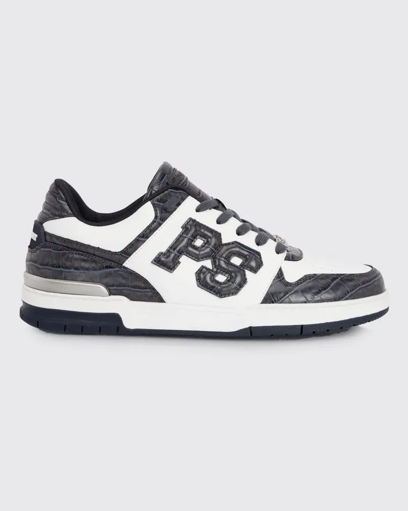 Philipp Plein Sneakers aus Leder mit Krokoprägung Weiss