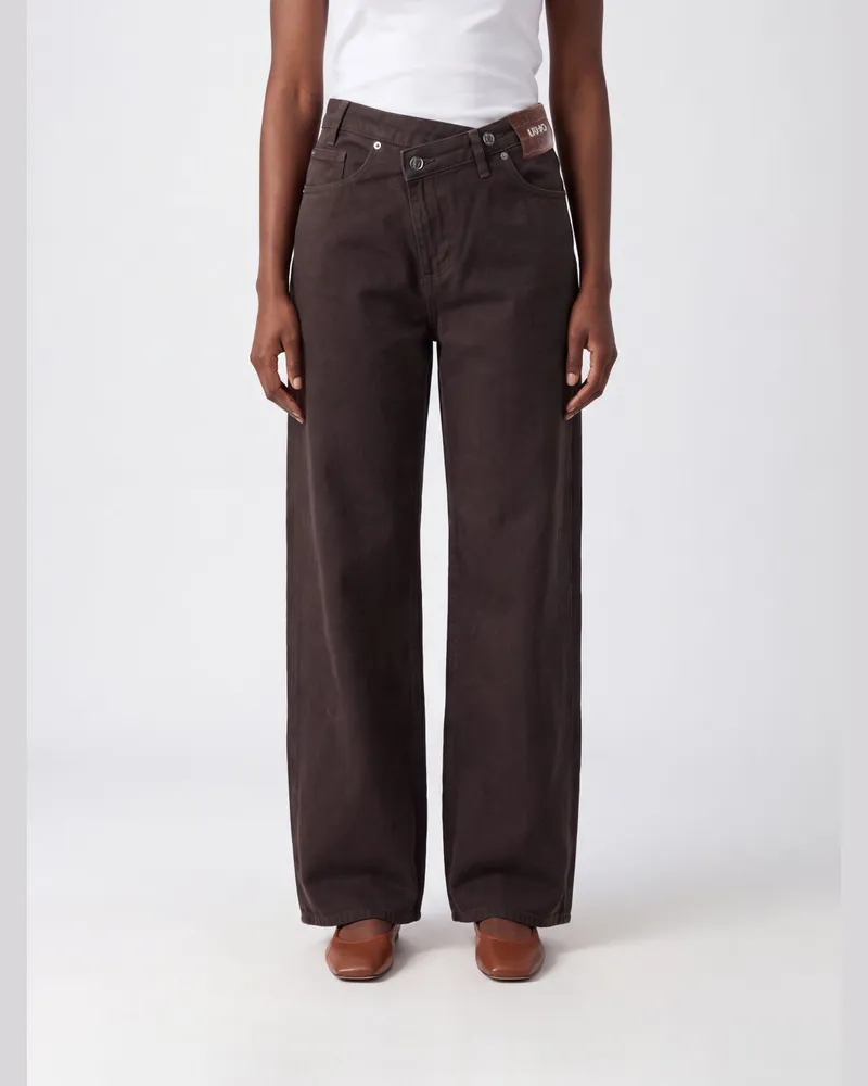 Liu Jo Wide-Leg-Jeans aus Baumwoll-Denim mit mittlerer Leibhöhe Braun