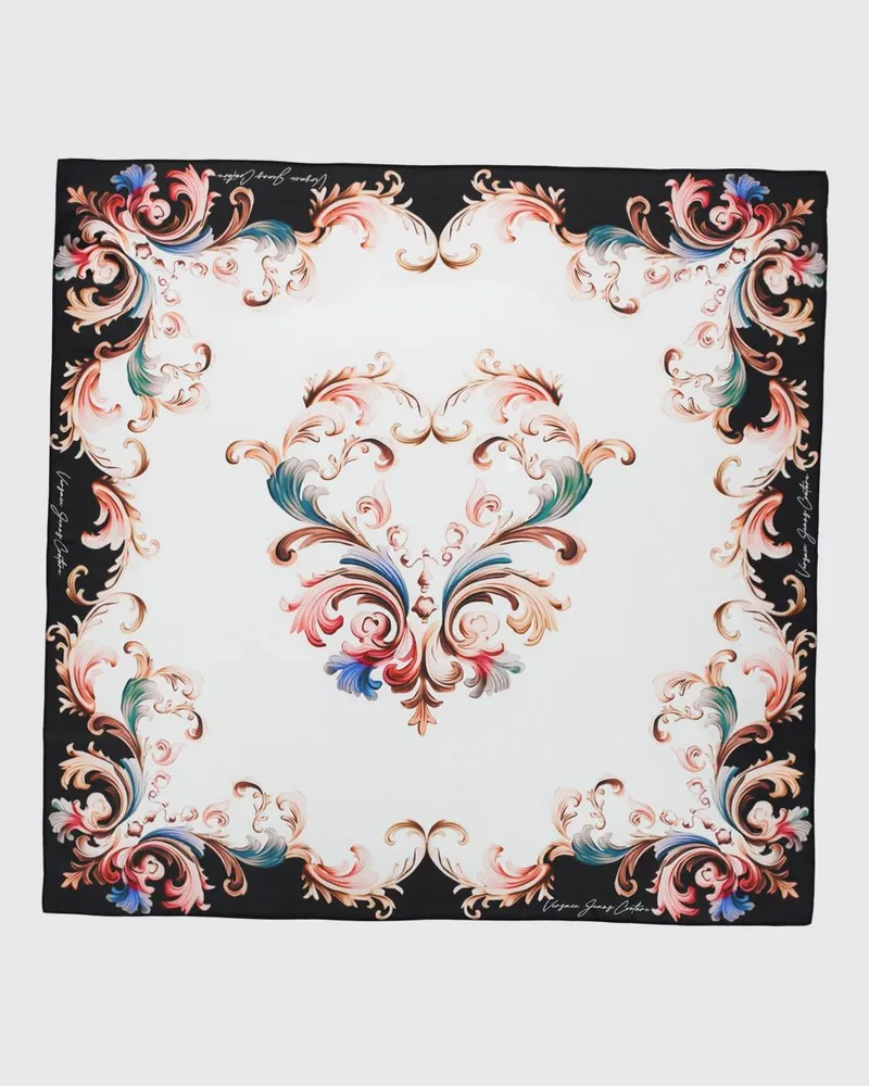 Versace Jeans Seidenfoulard mit Barock-Print Weiß