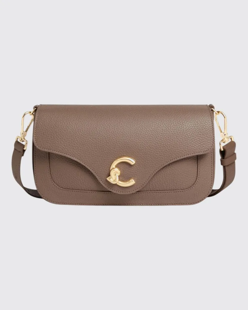Coccinelle C-Me Tasche aus genarbtem Leder Braun