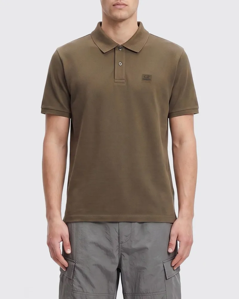 C.P. Company Baumwoll-Polohemd mit Mini-Logo Grün