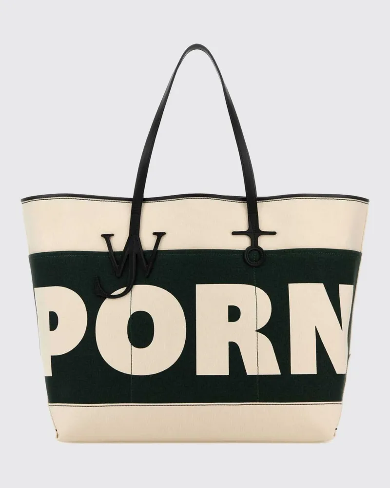 J.W.Anderson Große Anchor Canvas-Tragetasche von mit Doppelgriff und Logo-Anhänger Grün