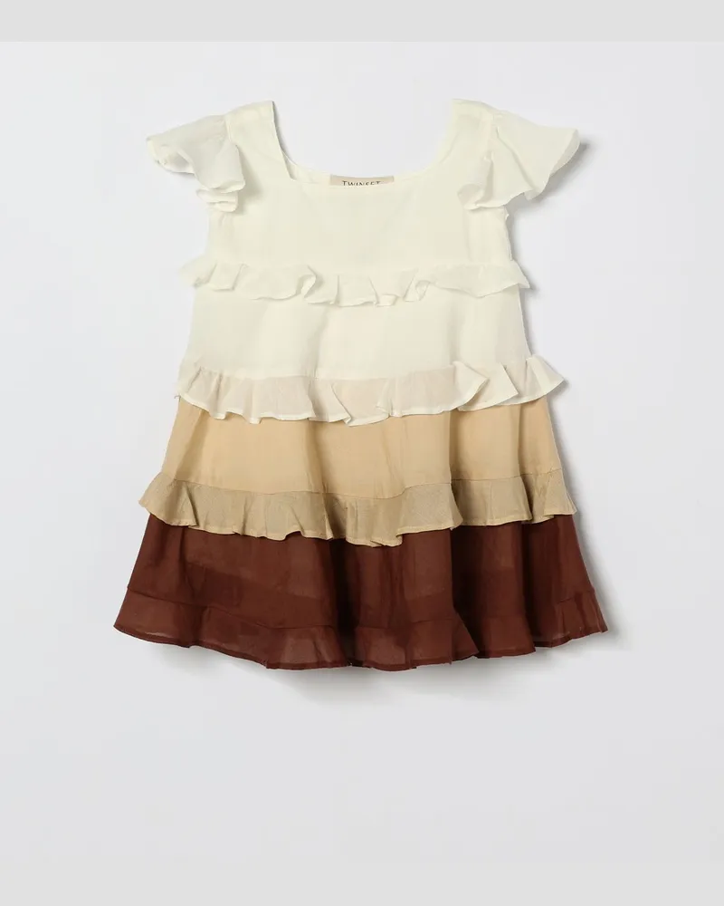 Twin-Set Musselin-Kleid Weiß