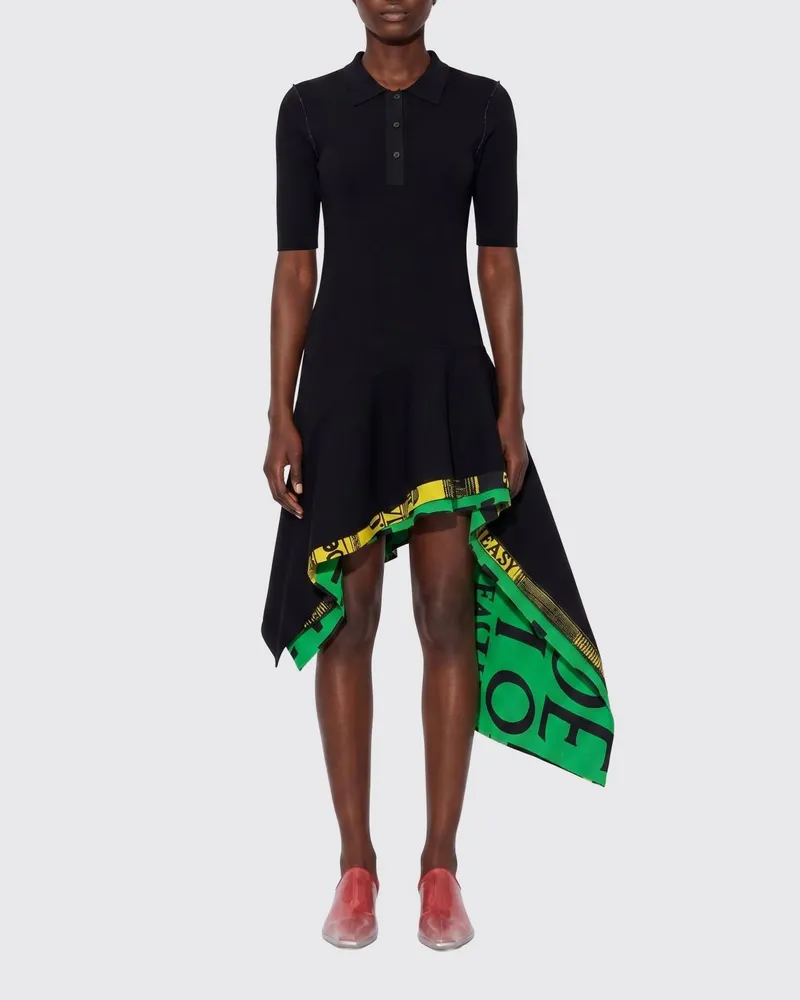 Loewe Asymmetrisches Kleid aus Viskosemischung Schwarz