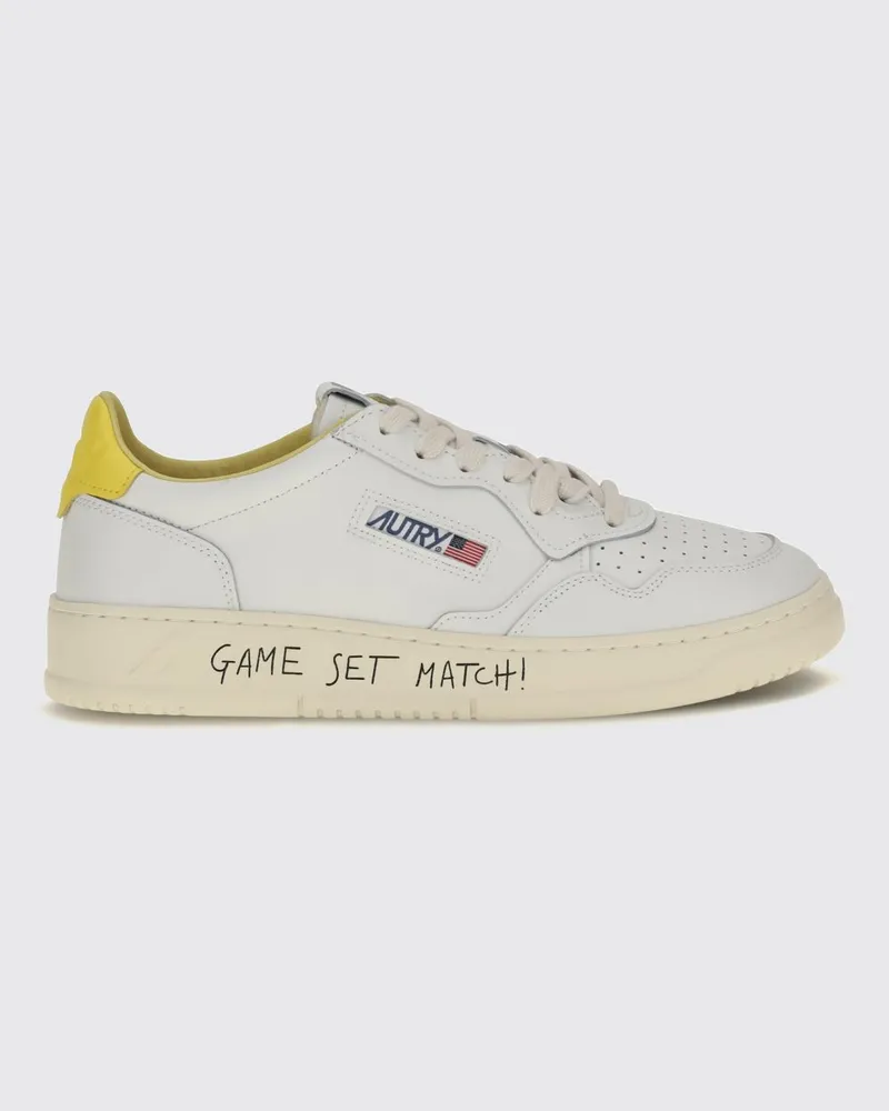 AUTRY Medalist Low Top Sneakers aus zweifarbigem Leder und Wildleder Butter