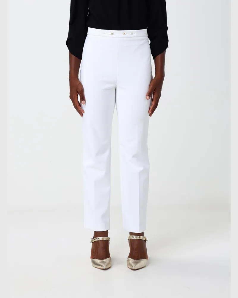 Elisabetta Franchi Verkürzte Slim-Fit-Hose von aus Crêpe Ivory