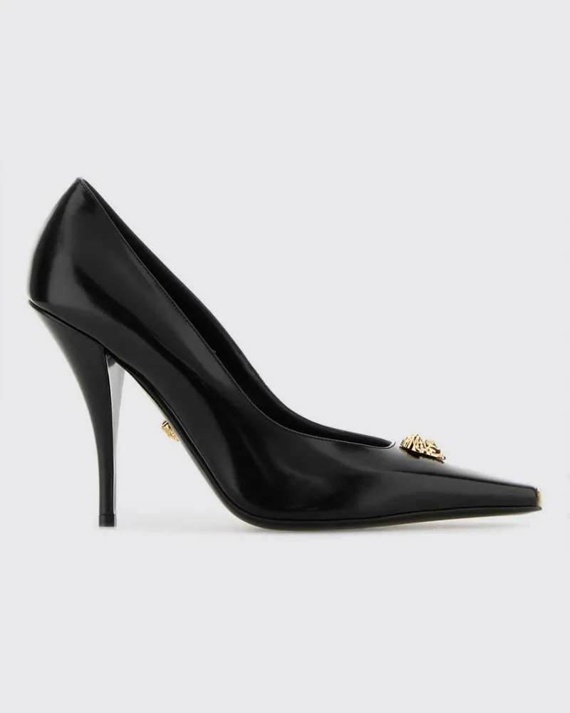 Versace La Medusa Pumps aus Leder mit hohem Absatz Schwarz