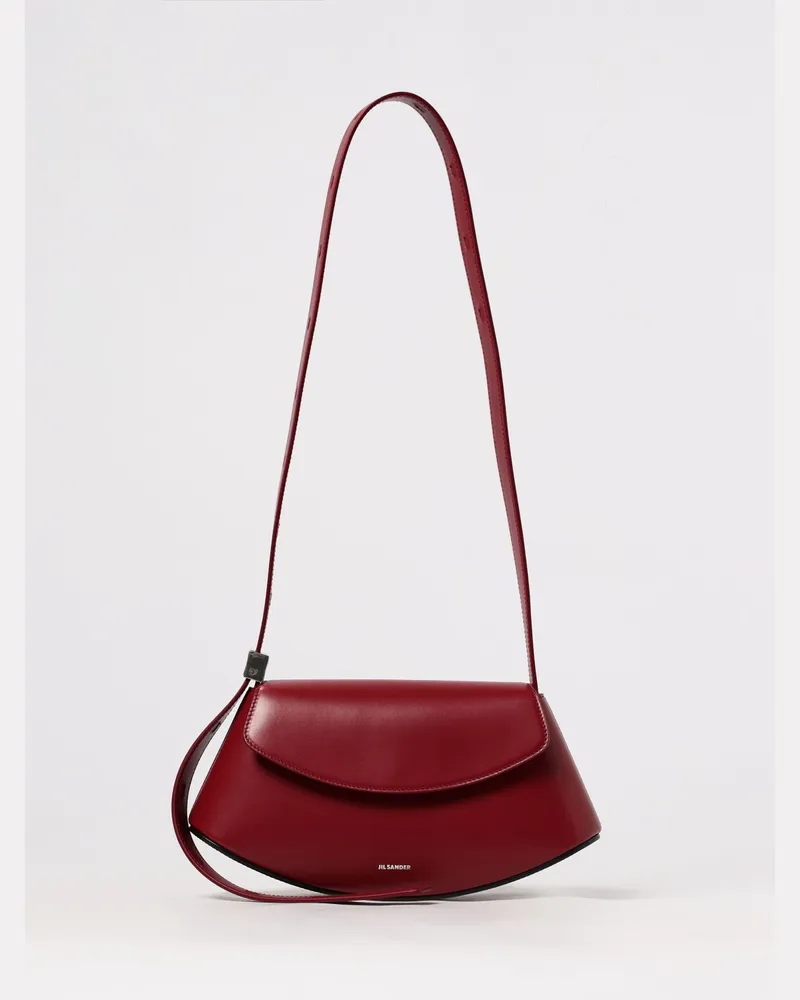 Jil Sander Schultertasche damen Burgunderrot