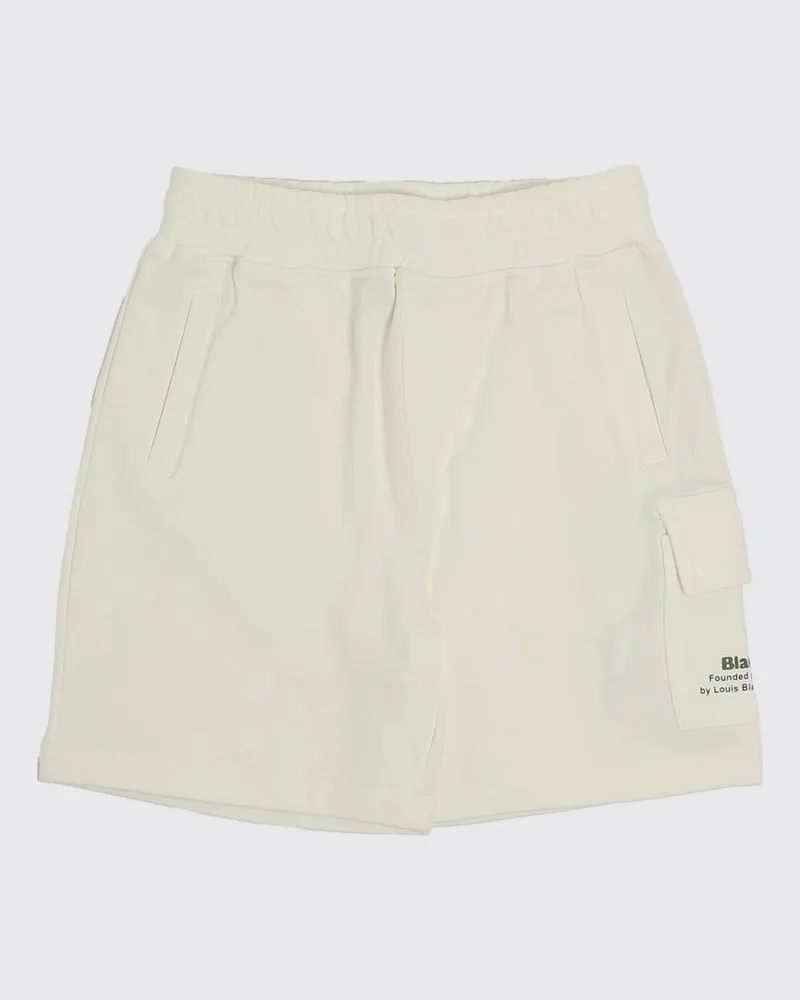 Blauer Baumwoll-Cargoshorts Weiß