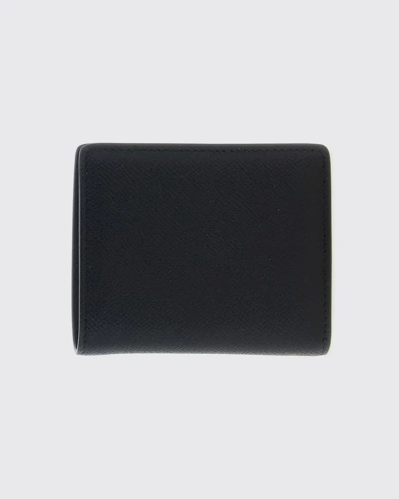 Maison Margiela Bifold-Brieftasche aus genarbtem Leder mit Four Stitches-Logo Schwarz