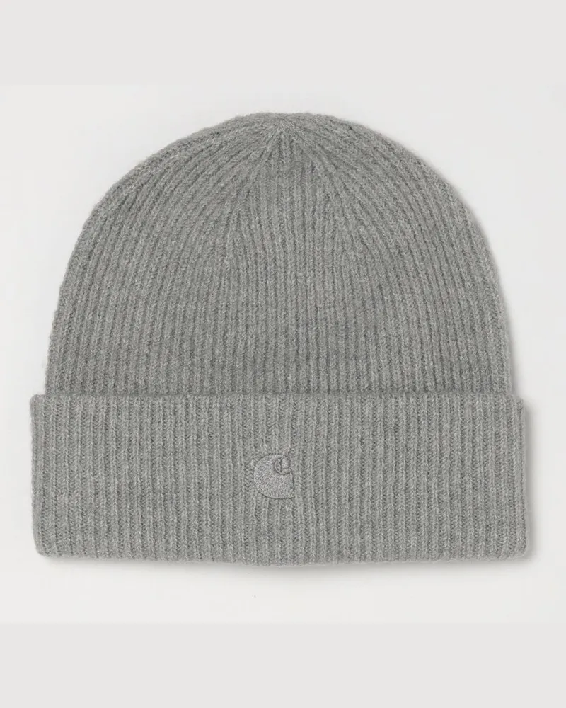 Carhartt WIP Gerippte Curtis Mütze aus recyceltem Polyester mit gesticktem Logo Grau