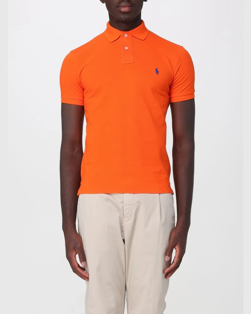 Ralph Lauren Basic Baumwoll-Polohemd mit Pony-Logo Orange