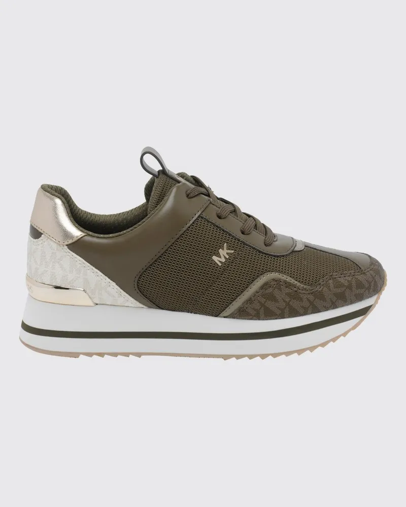 Michael Kors Raina Plateau-Sneakers aus Monogramm-Canvas und Mesh mit Plateausohle Grün