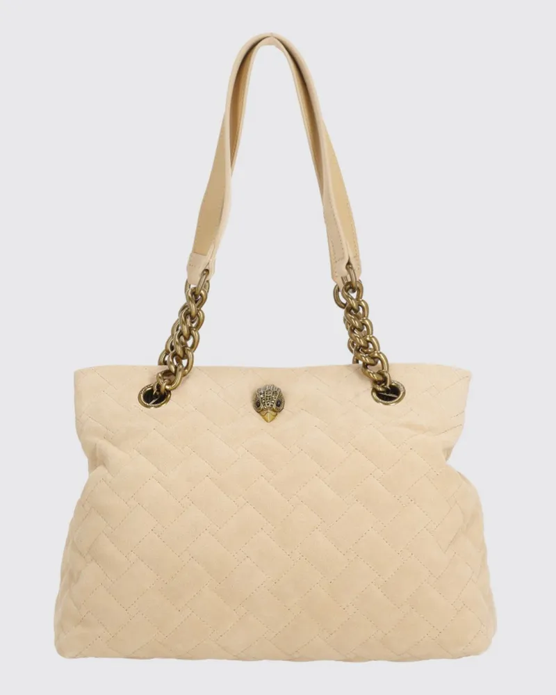 Kurt Geiger Kensington Tasche aus gestepptem Wildleder Beige
