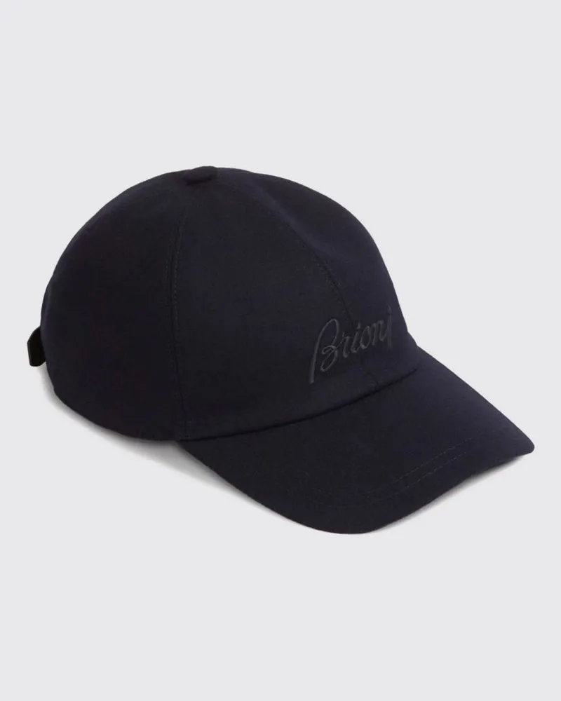 Brioni Baseballkappe von aus Baumwolle mit Ton-in-Ton-Logo und verstellbarem Riemen Navy