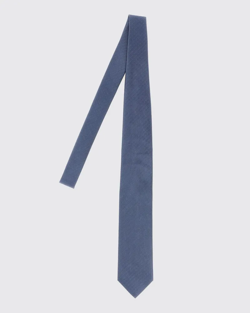 Brioni Krawatte aus reiner Seide mit Chevron- und Punktemuster Blau