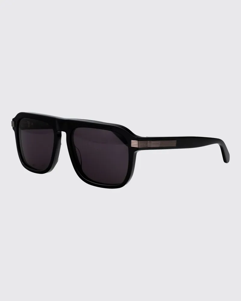 Ferragamo Rechteckige Aviator-Sonnenbrille aus Acetat mit Logo-Schriftzug Schwarz
