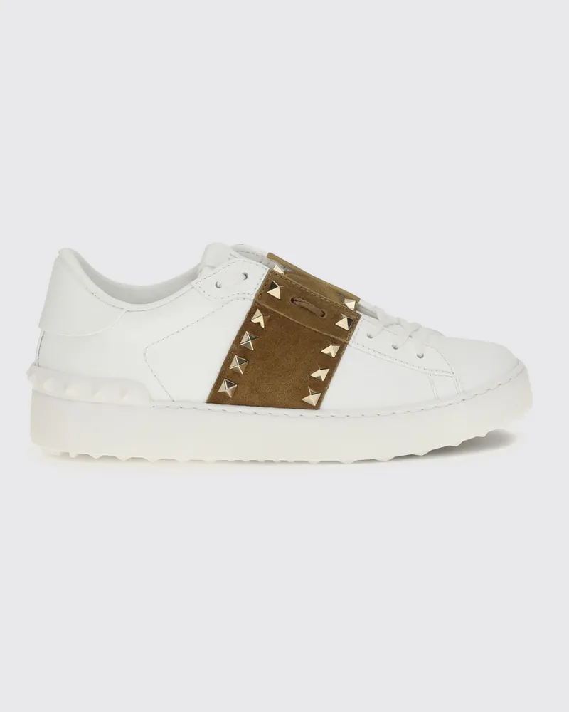 Valentino Garavani Rockstud Untitled Sneaker aus Leder und Wildleder mit ikonischen Nieten Weiß