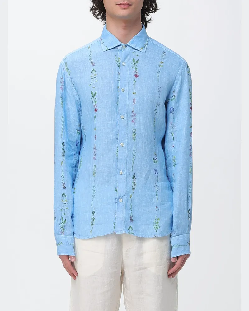 120% Lino Hemd herren Hellblau
