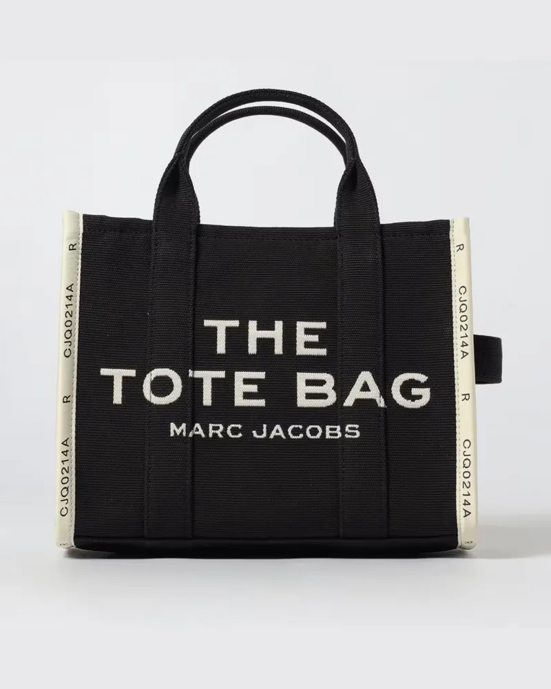 Marc Jacobs The Medium Tote Bag von aus Canvas mit kontrastierendem Logo Schwarz