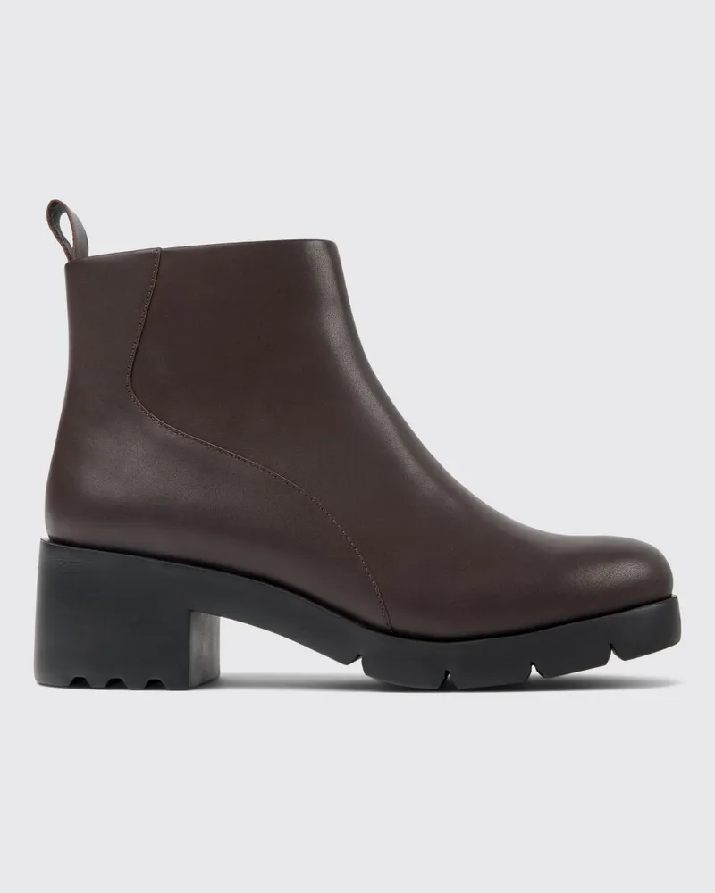 Camper Wanda Biker-Stiefel aus Glattleder mit seitlichem Reißverschluss Braun
