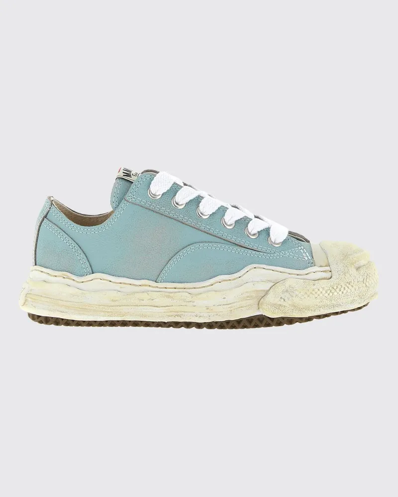 MIHARAYASUHIRO Hank OG Sneaker aus genarbtem Leder mit Used-Effekt Blau