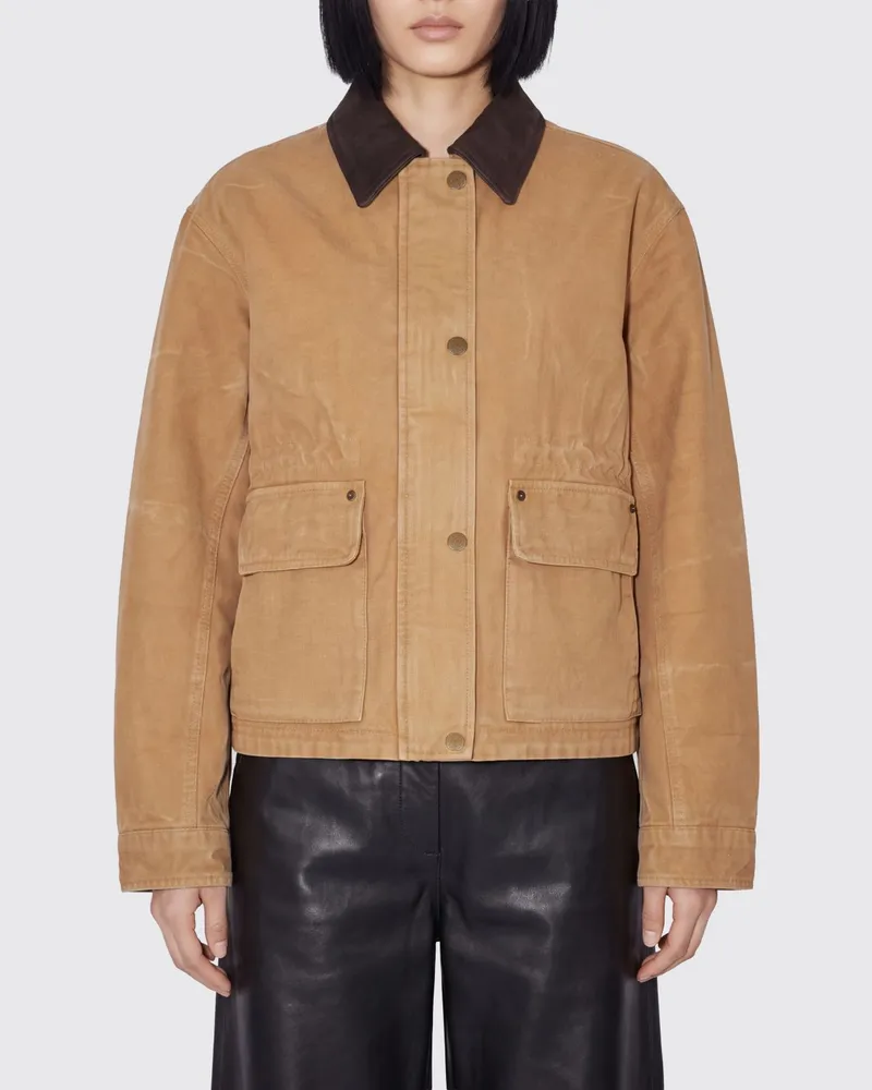 Acne Studios Hemdjacke aus Baumwolle mit Cordkragen Braun