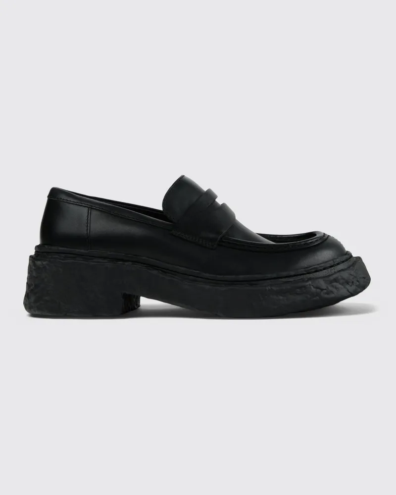 Camper Vamonos Leder Mocassino Schwarz