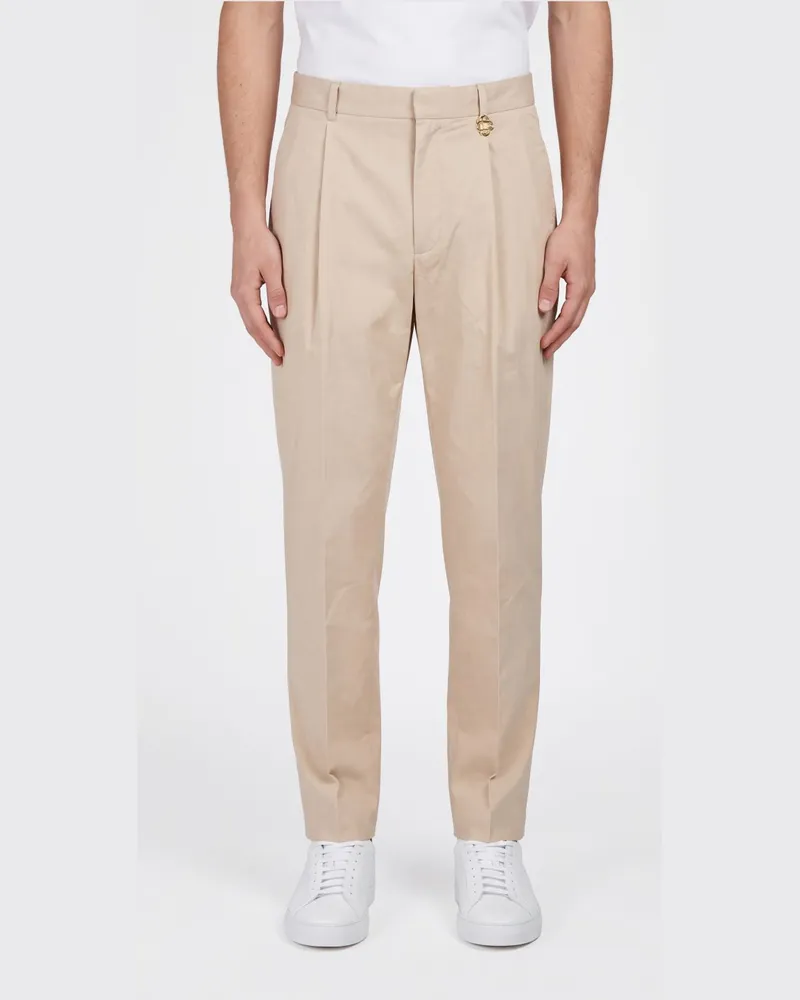 Casablanca Paris Slim-Fit-Anzughose aus Stretch-Baumwolle mit Bundfalte Beige