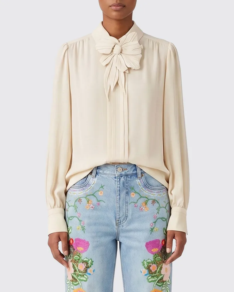 Valentino Garavani Seidenbluse Cream