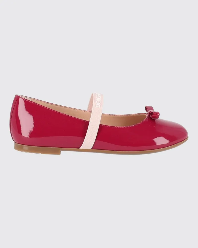 Dolce & Gabbana DOLCE  GABBANA Dolce & Gabbana Mary Janes aus Lackleder für Mädchen mit Schleife Rot