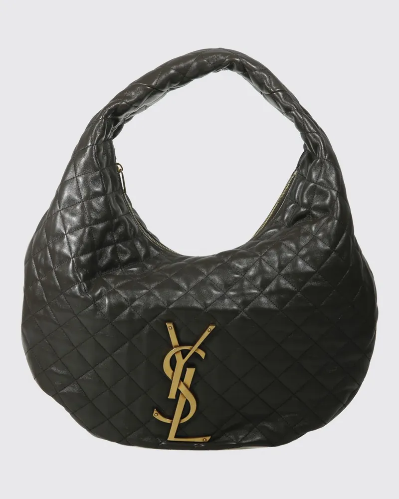 Saint Laurent Icare Hobo-Tasche aus gestepptem Nappaleder Braun