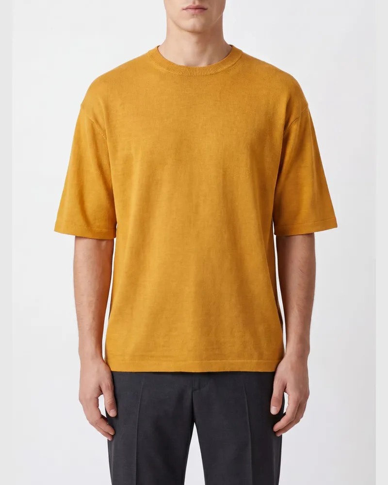 Roberto Collina Leinen-T-Shirt Gelb