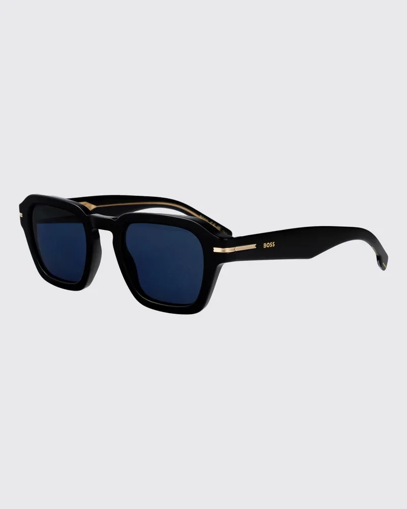 HUGO BOSS Aviator-Sonnenbrille aus Acetat mit rechteckigem Rahmen Schwarz