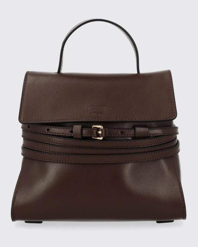 Moschino Tie Me Ledertasche Braun
