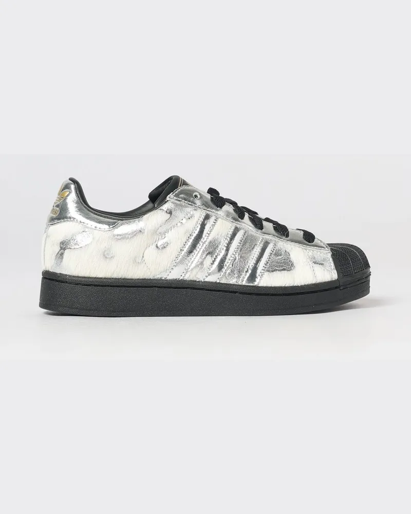 adidas Superstar II Sneaker aus laminiertem Leder mit Animal-Print-Details Beige
