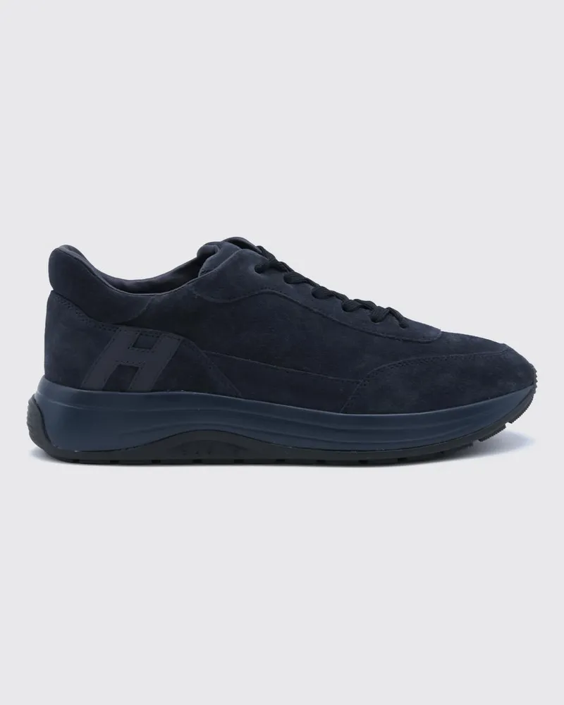 Hogan Hi-Light Sneaker aus Kalbsveloursleder mit Ton-in-Ton-H-Logo Blau