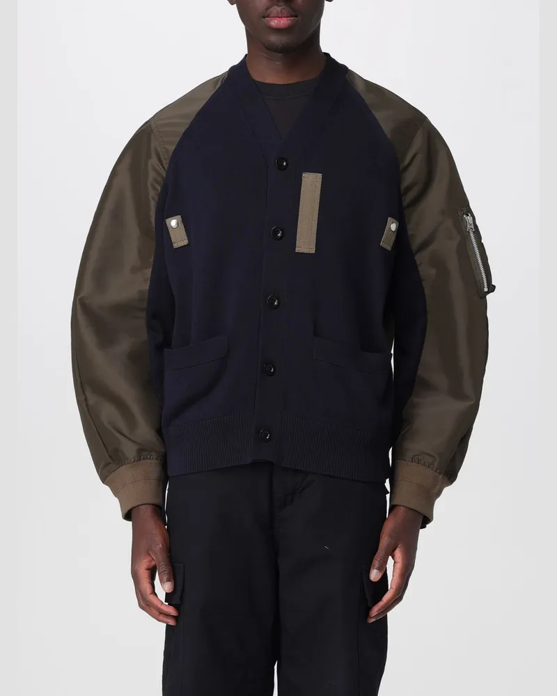 Sacai Cardigan aus Baumwollmischung Navy