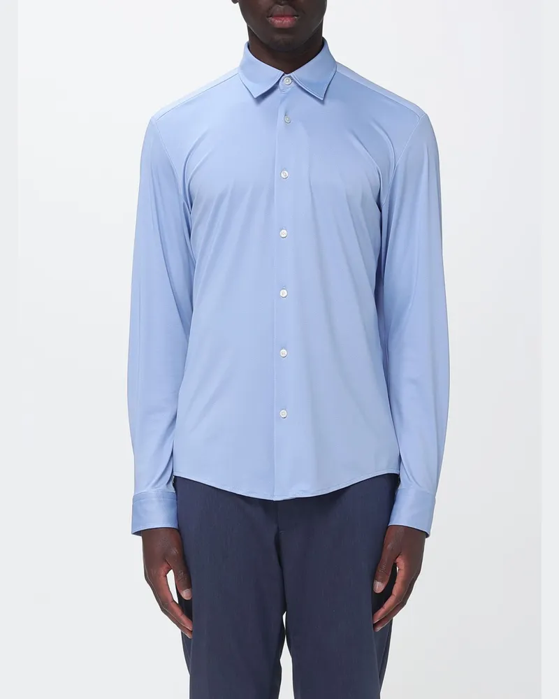 HUGO BOSS Slim Fit Jerseyhemd Hellblau